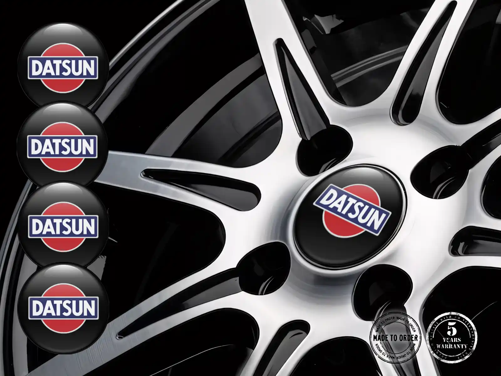 Datsun Pegatinas de Rueda Edición Estilo de Silicona de Lujo
